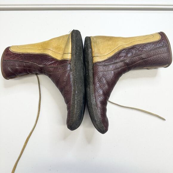 Handmade Moccasin Lace Up Boots Men 9 Barefoot The Soft Approach Leather USA 93 - Picture 9 of 15